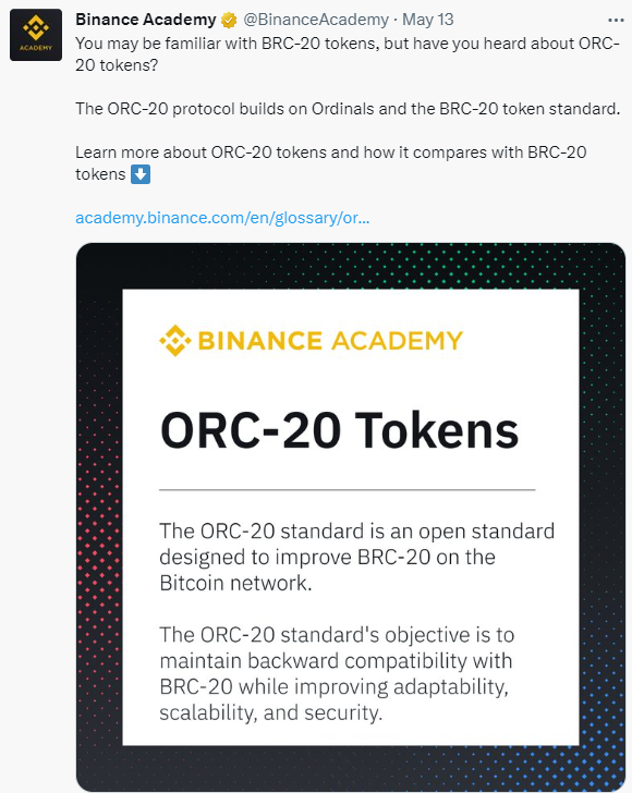 币安入局：ORC20 是否会替代 BRC20 ？