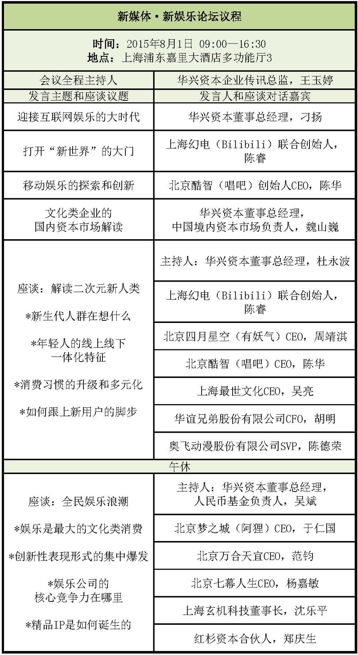 CGBC新媒体·新娱乐论坛议程正式公布